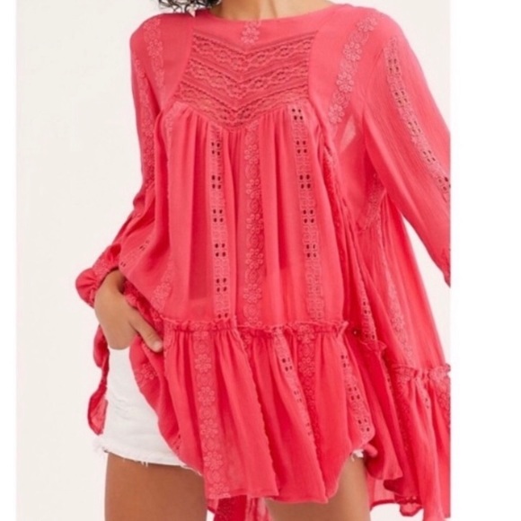 NWT FREE PEOPLE PINK SWEETEST DREAM TOP - Picture 1 of 13